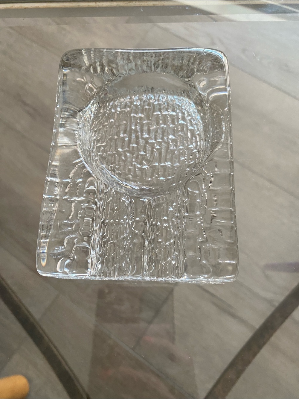 Mid-Century Modern Scandinavian Glass Ashtray.